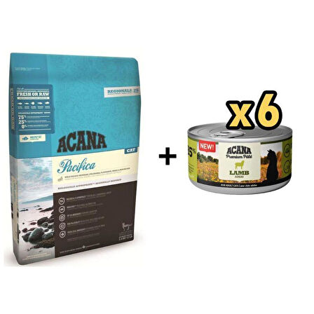 Acana Pacifica Balıklı Yetişkin Kedi Maması 1,8 Kg + 6 Adet Acana Premium Kuzulu Ezme Kedi Konservesi 85 gr