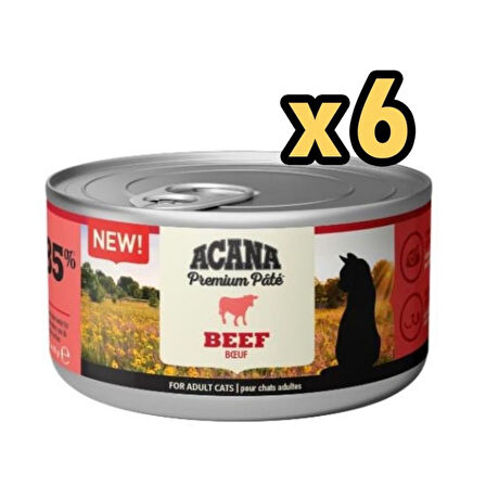 Acana Premium Biftekli Ezme Kedi Konservesi 85 gr X 6 Adet