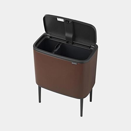 Brabantia Çöp Kutusu İki Bölmeli 11+23 litre Bo Touch Bin Mineral Cosby Brown 208621