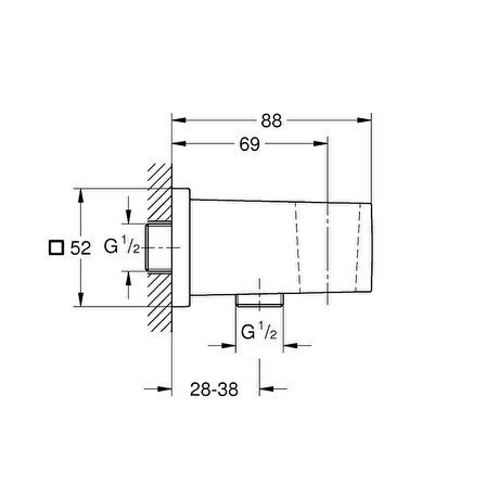 Grohe Euphoria Cube Askılı Duş Çıkış Dirseği 26370Gn0