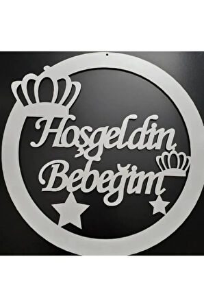 Hoşgeldin Mdf Kapı Süsü Erkek Bebe