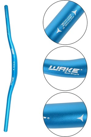 Wake Mavi Bisiklet Alümiyum Gidon+Boğaz 780mm 31,8mm Bisiklet Direksiyon + Boğaz