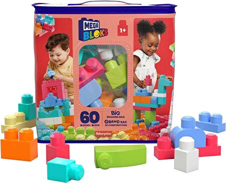 Mega Bloks 60'lı Blok Torbası - Pembe