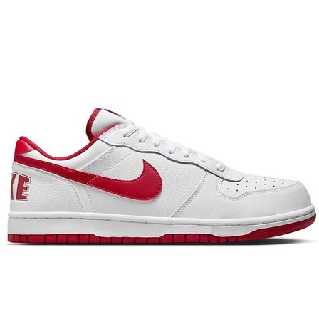 Nike Big Nike Low Leather Unisex Sneaker Hakiki Deri Erkek Günlük Spor Ayakkabı Beyaz-Kırmızı