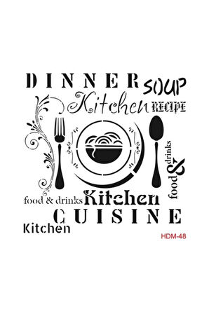Yemek Stencil (şablon) 25x25 Cm
