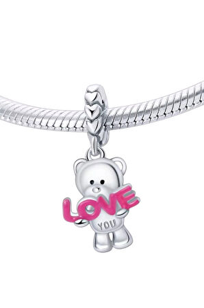 Aşık Ayıcık (Teddy Bear) Charm | 925 Ayar Gümüş