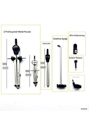 Pergel seti ayaklı, profesyonel, metal hassas ayarlama, mimarlık, mekanik, sanat ve hobi işleri
