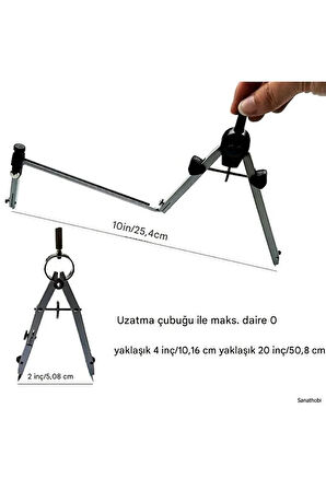 Pergel seti ayaklı, profesyonel, metal hassas ayarlama, mimarlık, mekanik, sanat ve hobi işleri
