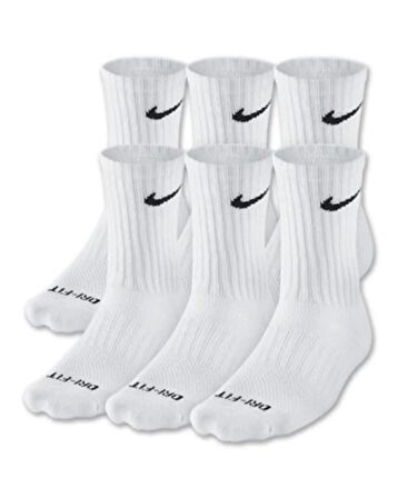 Nike Dri-fit Cushioned Crew Orta Boy Erkek Çorap  Siyah/beyaz Sx4446