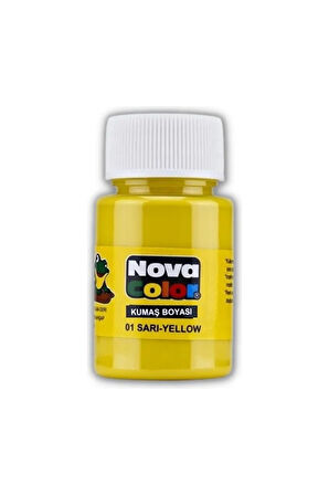 Kumaş boyası, canlı renkler, solmaz, tişört, çanta, tekstil boyası-Sarı Renk 30ml-1 Adet