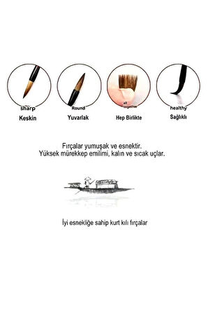 Tahrir Fırçası kurt kılı Büyük Boy, Sırlama, Çini, Vazo, Seramik, Sulu Boya, Resim-Askılı 1 Adet