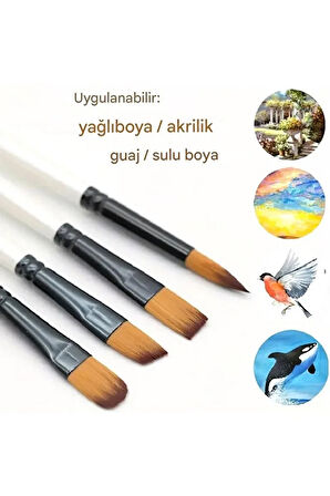 Fırça seti 24 Adet-4 farklı model, akrilik boya, yağlı boya, guaj boya, resim fırçası