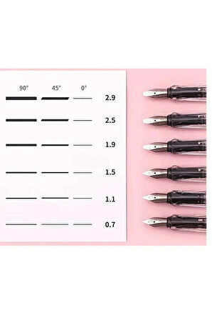 Kaligrafi Dolma Kalem Seti, Düz Kesik Kalem, Ergonomik Kaliteli Dolma Kalem 6 Adet
