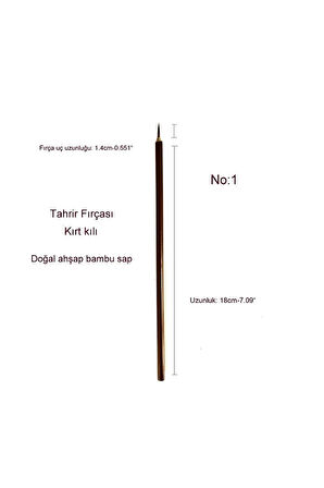 Tahrir fırçası kurt kılı No:1, çini, seramik, tezhip, minyatür, boyama, hobi işleri-1 adet