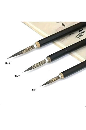 Tahrir fırça seti 3 adet, 1-2-3 Numara 1. kalite-(çini, seramik, tezhip, minyatür,boyama sanatları)