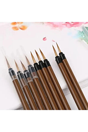 Tahrir Fırça Seti 1-2-3 Numara, Kurt Kılı, Çini, Seramik, Tezhip, Minyatür, Boyama-set 3 Adet