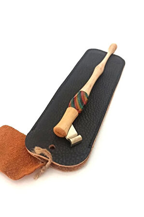 El Yapımı Copperplate Obliq Kalem Profesyonel-özel Deri Kılıfı Hediye-emprenye Edilmiş Ceviz Ağacı