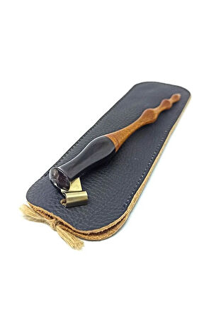 El Yapımı Copperplate Obliq Kalem Profesyonel-özel Deri Kılıfı Hediye-Akrilik Tik Ağacı