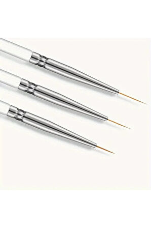 Detay fırça seti şeffaf-ince uçlu fırça-tırnak süsleme fırçası-desen fırçası, altın fırçası-3 Ad