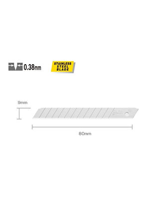 OLFA AB-50S Dar Standart Paslanmaz Maket Bıçağı Yedeği-3 Adet
