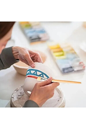 Seramik Sırlama Fırça Seti, Seramik Boyama, Yaldızlama, Çini, Vazo, Hobi Işleri, Koyun Tüyü-set 10ad