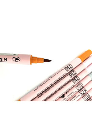Zig Scroll & Brush Çift Çizgi Ve Fırça Uçlu Kaligrafi Kalemi, davetiye kalemi-8 Adet