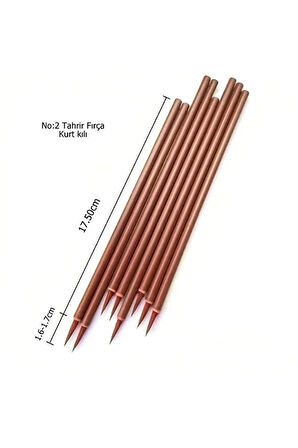 Tahrir Fırçası Kurt Kılı No:2 Çini, Seramik, Tezhip, Minyatür, Suluboya, Çizim, Resim Sanatı-3 Adet