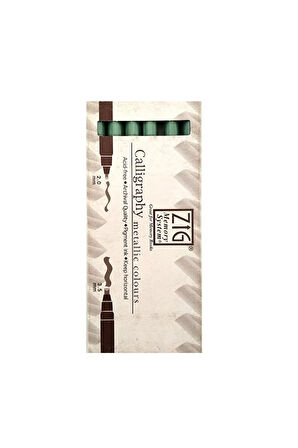 Kaligrafi Kalemi Metalik Yaldız, düz kesik, Ms8400-Yeşil No:121-Kutu 6'lı