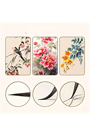 Tahrir fırça seti, çini, seramik, tezhip, minyatür, çiçek boyama, resim 14 Parça-Set