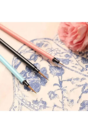 Tahrir fırça seti 3 adet, 1-2-3 Numara 1. kalite-çini, seramik, tezhip, minyatür, boyama,çizgi,brush