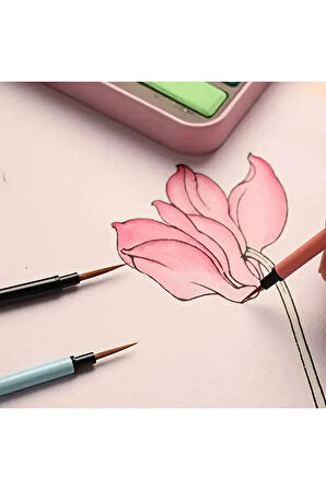 Tahrir fırça seti 3 adet, 1-2-3 Numara 1. kalite-çini, seramik, tezhip, minyatür, boyama,çizgi,brush