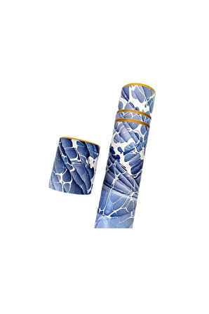 Ebru desenli kubur, fırça, kağıt , kalem saklama kutusu, süngerli silindir kutu, fırçalık-02