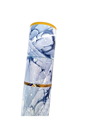 Ebru desenli kubur, fırça, kağıt , kalem saklama kutusu, süngerli silindir kutu, fırçalık-No:1