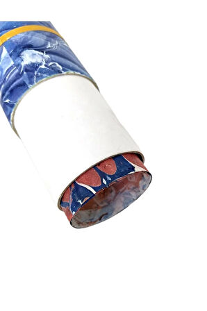 Ebru desenli kubur, fırça, kağıt , kalem saklama kutusu, süngerli silindir kutu, fırçalık-No:1