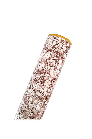 Ebru desenli kubur, fırça, kağıt , kalem saklama kutusu, süngerli silindir kutu, fırçalık-No:6