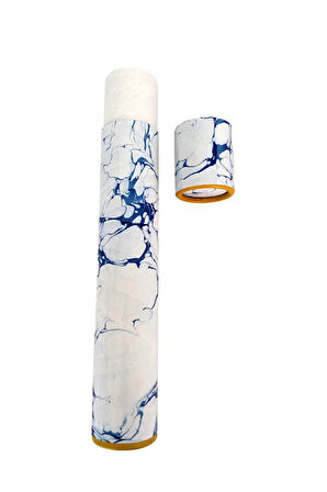 Ebru desenli kubur, fırça, kağıt , kalem saklama kutusu, süngerli silindir kutu, fırçalık-No:10