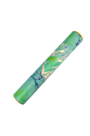 Ebru desenli kubur, fırça, kağıt , kalem saklama kutusu, süngerli silindir kutu, fırçalık-No:13