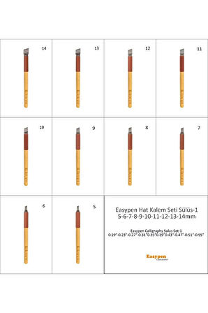 Easypen Sülüs Hat Kalemi Seti-1 El yapımı 5-14mm arası-10 kalem