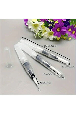 Fırça Uçlu, Brush Pen, Suluboya Fırçaları, Su Ve Mürekkep Hazneli Fırça Kalem-M Beden