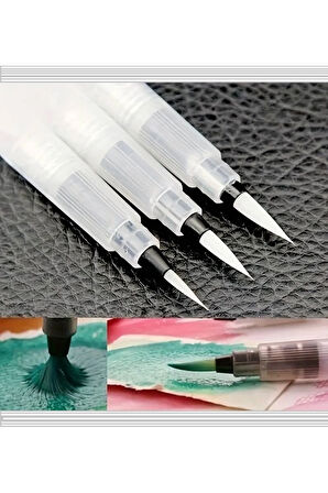 Fırça Uçlu, Brush Pen, Suluboya Fırçaları, Su Ve Mürekkep Hazneli Fırça Kalem-M Beden