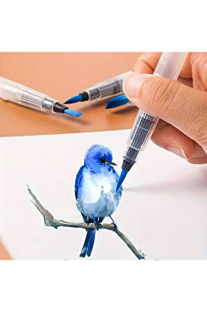 Fırça Uçlu, Brush Pen, Suluboya Fırçaları, Su Ve Mürekkep Hazneli Fırça Kalem-M Beden