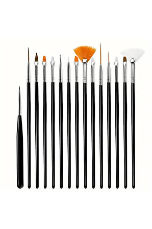 Detaylandırma, boyama, minyatür fırçası-suluboya, yağlı boya, tırnak boyama-15 parça