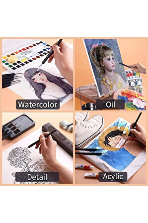 Detay Fırça Seti, Minyatür Tezhip, Suluboya, Yağlı Boya, Tırnak Desen, Tahrir Fırça Seti-11 Ad