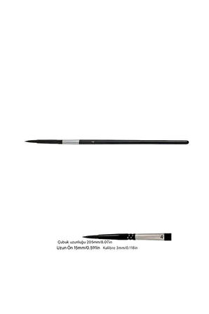 Profesyonel Sincap Saçı Fırça No:4-Tahrir Fırçası, Detay Boyama, Sulu Boya, Akrilik, Guaj, Yağlıboya