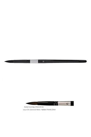 Profesyonel Sincap Saçı Fırça No:12-Tahrir Fırçası, Detay Boyama, Sulu Boya,Akrilik, Guaj, Yağlıboya