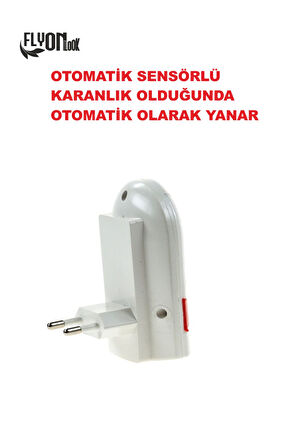 2 Adet Gece Lambası Sensörlü Karanlık Olduğunda Otamatik Devre Mod BLISTER Işık Fener Masa Lambası