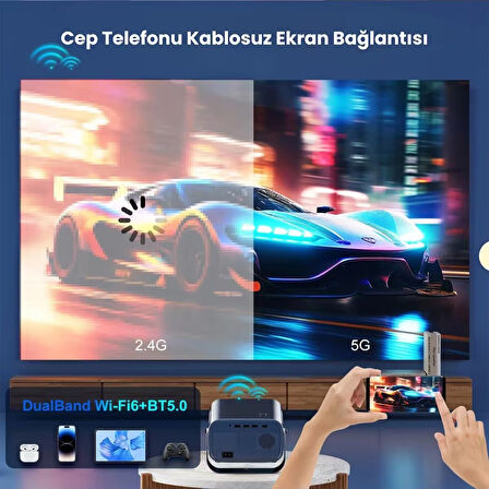 Xiaomi Jhy V8 Taşınabilir Android 12 2.69 inç 4K HD 720P Akıllı Projektör 2025