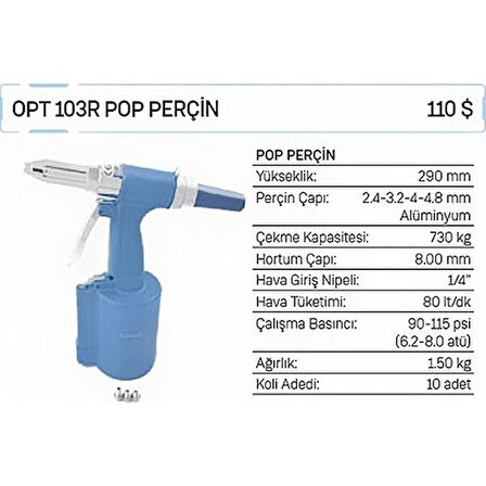 Osaka Havalı Pop Perçin Opt 103R