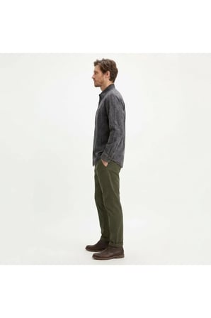 relaxed fit pamuk erkek kot gömlek--koyu füme-- Gri / L