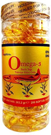 Sapphire Balık Yağı 1000 Mg Omega 3 200 Softgel